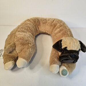 Health Touch Pug Dog Vibrating Neck Massage Travel Pillow
